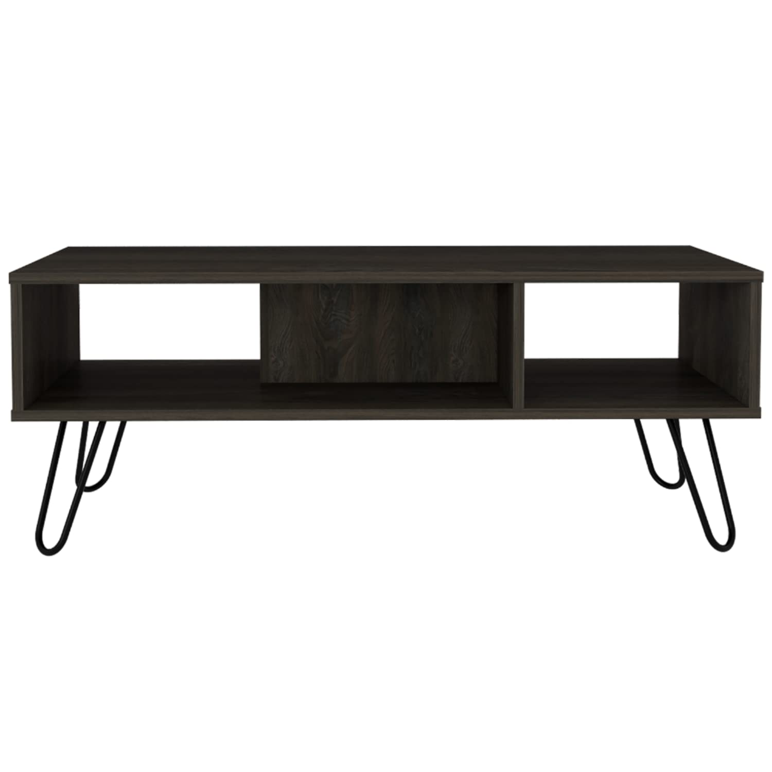 Vassel Coffee Table, 4 Legs, 2 Shelves, Espresso